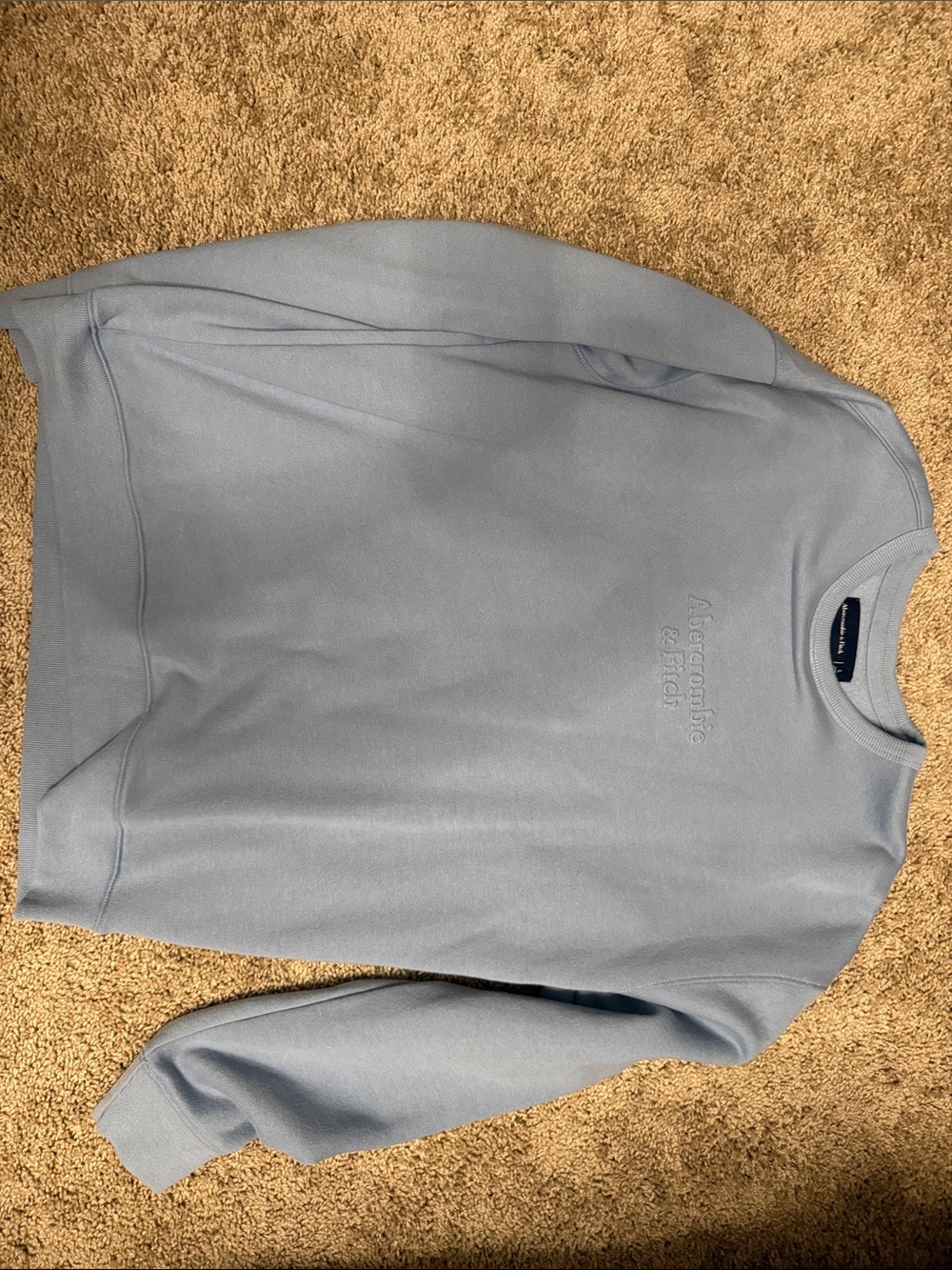 Abercrombie & Fitch Men’s Blue Embroidered Crewneck Sweater